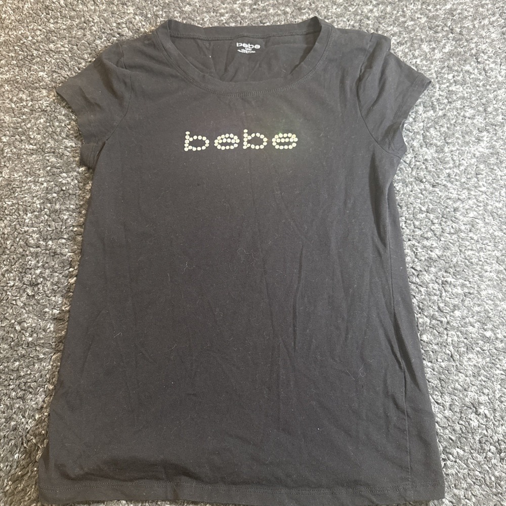 Bebe Women's Shirt Size Medium (made In USA) Swarovski Logo VTG 90s-Y2K Rare